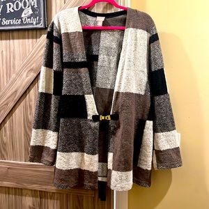 Chicos plaid/patchwork sweater